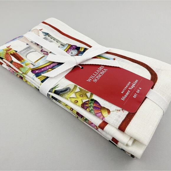 Williams Sonoma Nutcracker Linen Dinner Napkins Set of 4 Christmas Holiday - Picture 5 of 9